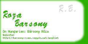 roza barsony business card